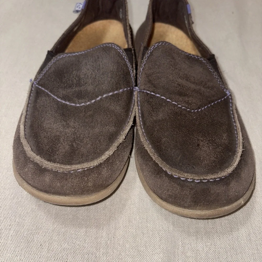 Spenco Siesta Women's 11 W Suede Leather Slip-on Comfort Shoe Fossil Wide Brown‎